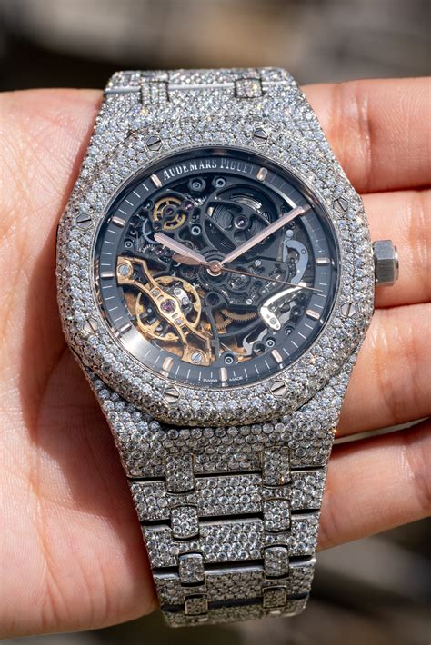 audemars piguet iced out skeleton|Audemars Piguet skeleton diamond.